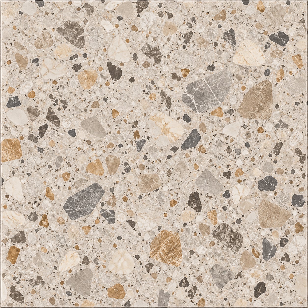 Terrazzo tile finish